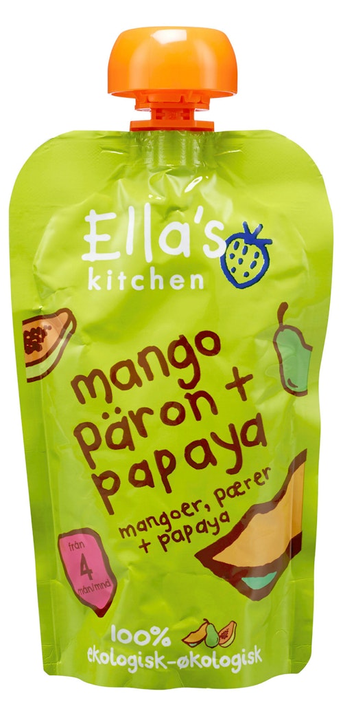 Bilde: © Ella's Kitchen / Kolonial.no Ella's Kitchen Mango Pære + Papaya Fra 4 mnd, 120 g