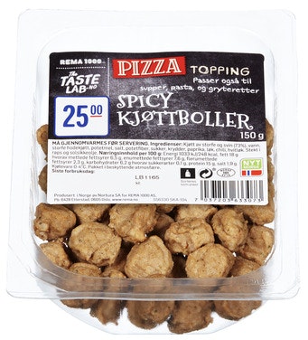 Bilde: © REMA 1000 / Oda REMA 1000 Spicy Kjøttboller Topping