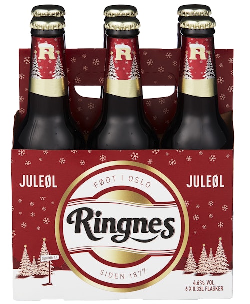 Bilde: © Ringnes / Kolonial.no Ringnes Ringnes Juleøl 6 x 0,33l, 1,98 l
