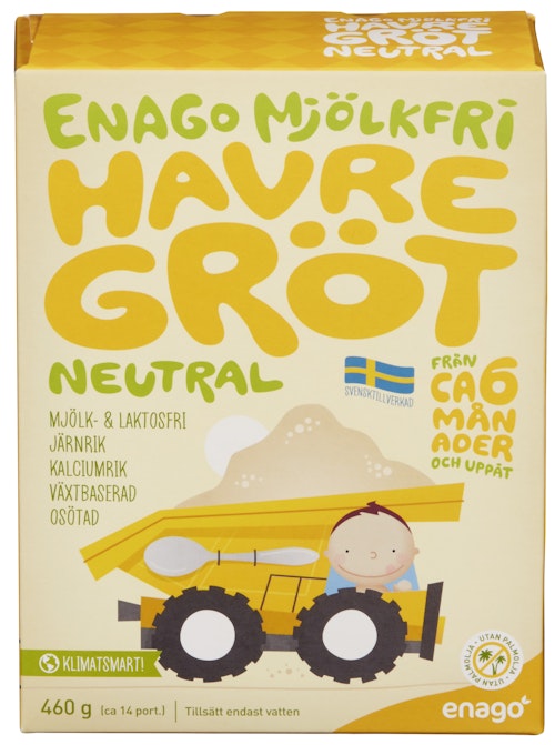 Bilde: © EnaGo / Oda EnaGo Melkefri Havregrøt Naturell Fra 6 mnd