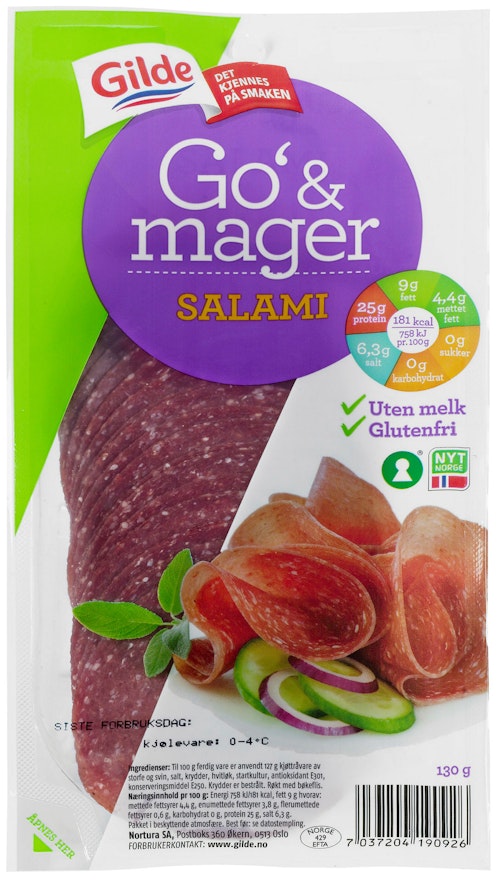 Bilde: © Gilde / Kolonial.no Gilde Salami Go Og Mager 130 g