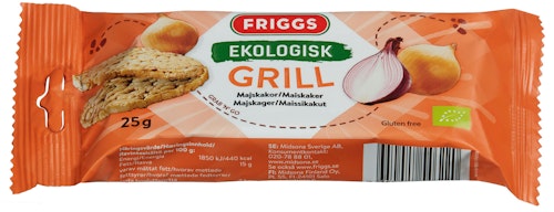 Bilde: © Friggs / Kolonial.no Friggs Maiskaker Snackpack Grill Økologisk, Glutenfri, 25 g