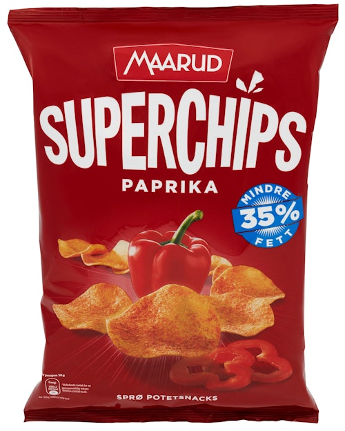 Bilde: © Maarud / Kolonial.no Maarud Superchips Paprika 140 g