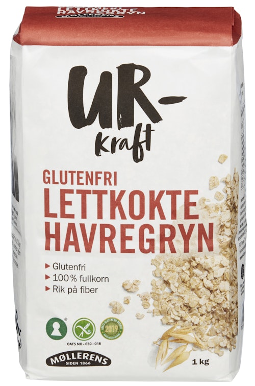 Bilde: © Ur Kraft / Oda Ur Kraft Glutenfri Havregryn Lettkokte 1 kg