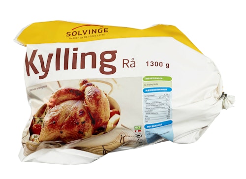Bilde: © Solvinge / Kolonial.no Solvinge Hel Kylling Rå 1300 g