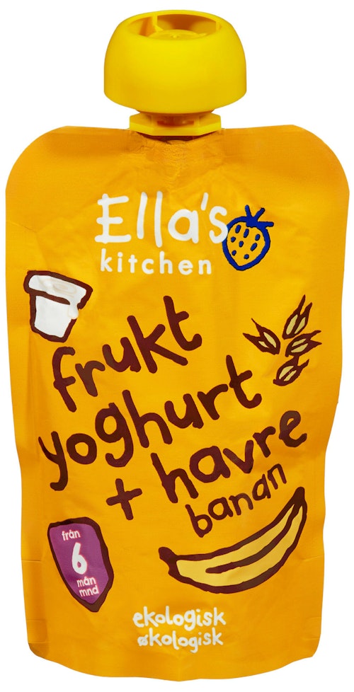 Bilde: © Ella's Kitchen / Kolonial.no Ella's Kitchen Frukt Yoghurt + Havre Banan Fra 6 mnd, 100 g