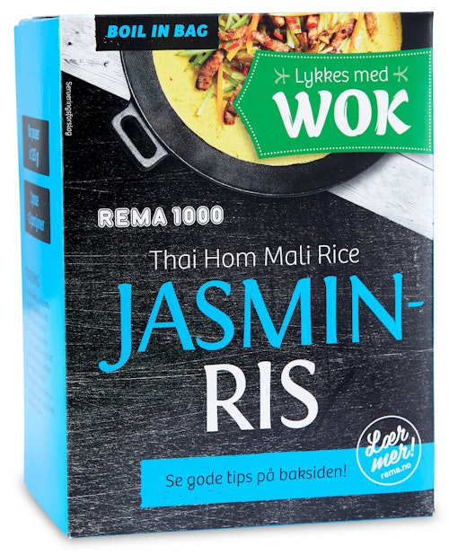 Bilde: © REMA 1000 / Kolonial.no REMA 1000 Jasminris 8x125g, Boil-in-bag, 1 kg