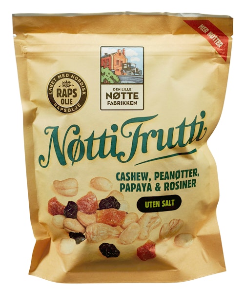 Bilde: © Den Lille Nøttefabrikken / Kolonial.no Den Lille Nøttefabrikken Nøtti Frutti 350 g