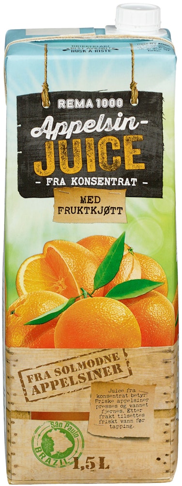 REMA 1000 Appelsinjuice Med Fruktkjøtt