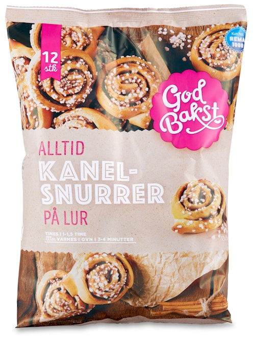 Bilde: © God Bakst / Kolonial.no God Bakst Kanelsnurrer 12 stk, 420 g