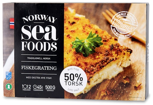 Bilde: © Norway Seafoods / Kolonial.no Norway Seafoods Fiskegrateng 50% Torsk 0,5 kg