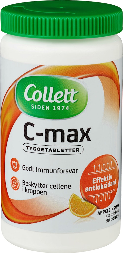 Bilde: © Collett / Kolonial.no Collett C-max Appelsin 90 stk