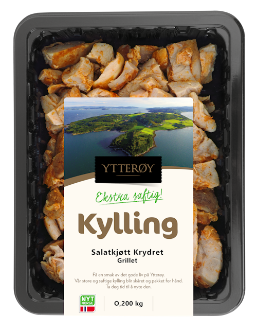 Bilde: © Ytterøy Kylling / Oda Ytterøy Kylling Salatkjøtt Av Grillet Kyllinglår uten Skinn, 200 g