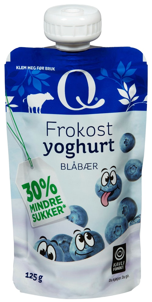 Bilde: © Q-meieriene / Kolonial.no Q-meieriene Q Frokostyoghurt Blåbær 125 g