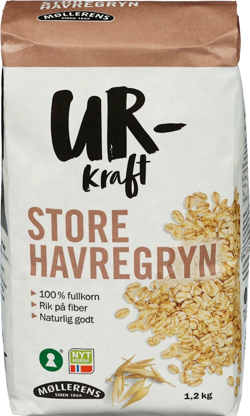 Bilde: © Møllerens / Oda Møllerens Urkraft Store Havregryn 1,2 kg
