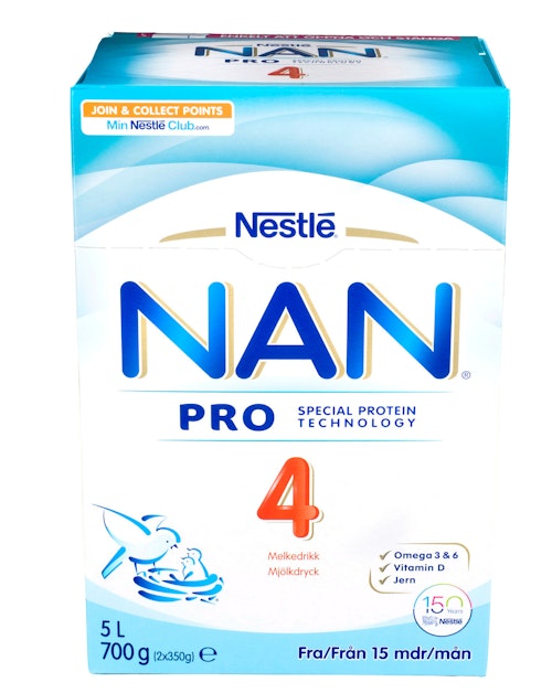 Bilde: © Nestlé / Kolonial.no Nestlé NAN Pro 4 Juniormelk Fra 15 mnd, 700 g