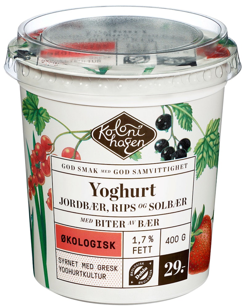 Kolonihagen Yoghurt Med Jordbær, Rips & Solbær Økologisk