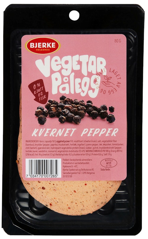 Bilde: © Bjerke Spekemat / Oda Bjerke Spekemat Vegetarpålegg Pepper 80 g