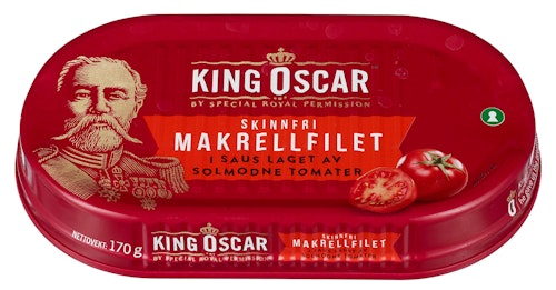 Bilde: © King Oscar / Kolonial.no King Oscar Skinnfri Makrell 170 g