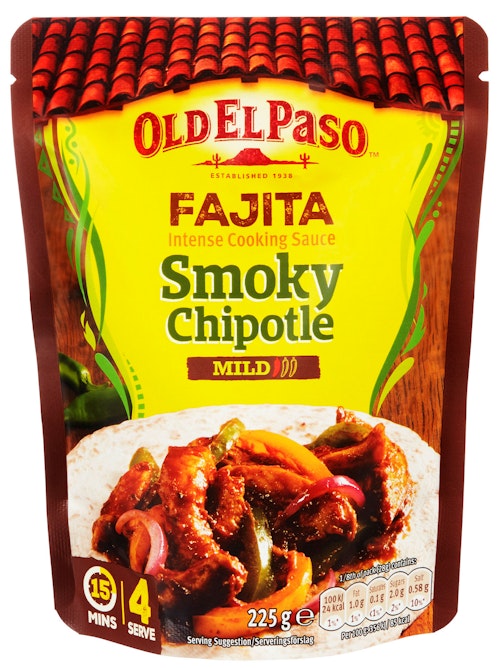 Bilde: © Old El Paso / Kolonial.no Old El Paso Fajita Cooking Sacue Smoky Chipotle 225 g