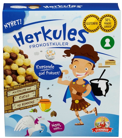 Bilde: © Synnøve / Kolonial.no Synnøve Herkules Frokostkuler Glutenfri, 325 g