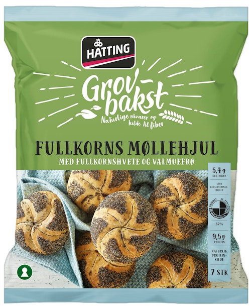 Bilde: © Hatting / Kolonial.no Hatting Hatting Fullkorns Møllehjul 420 g