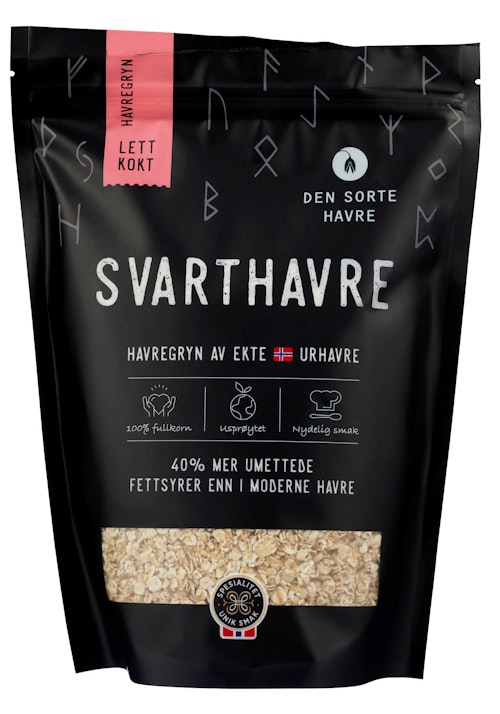 Bilde: © Den Sorte Havre / Oda Den Sorte Havre Havregryn Lettkokt