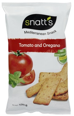 Bilde: © Snatts / Oda Snatts Brødsnacks Tomat & Oregano, 120 g