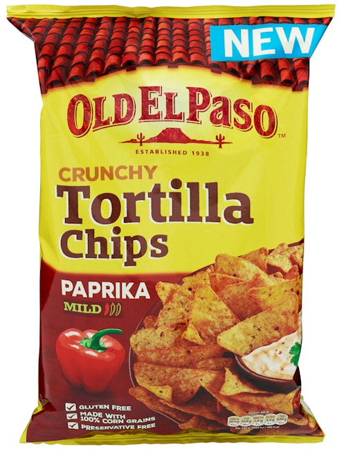 Bilde: © Old El Paso / Kolonial.no Old El Paso Tortilla Chips Paprika 185 g