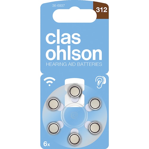 Clas Ohlson Høreapparatbatteri 312 6 stk