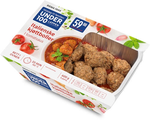 Bilde: © REMA 1000 / Oda REMA 1000 Kjøttboller i Tomatsaus