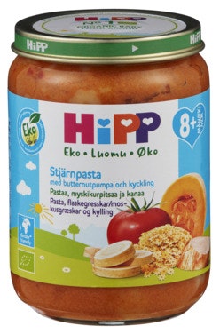 Bilde: © Hipp / Oda Hipp Stjernepasta flaskegresskar & kylling Fra 8 mnd