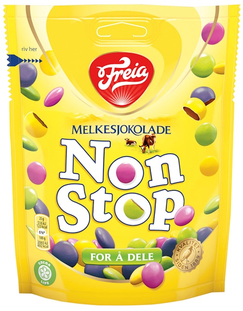 Bilde: © Freia / Kolonial.no Freia Non Stop Melkesjokolade 180 g