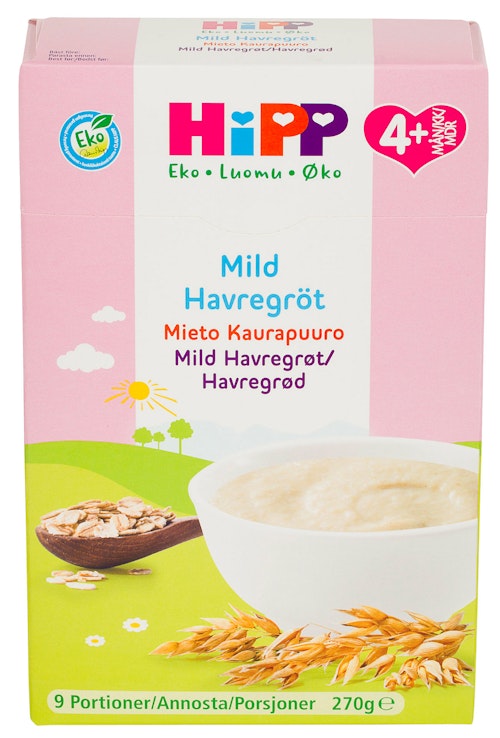 Bilde: © Hipp / Kolonial.no Hipp Mild Havregrøt Fra 4 mnd, 270 g