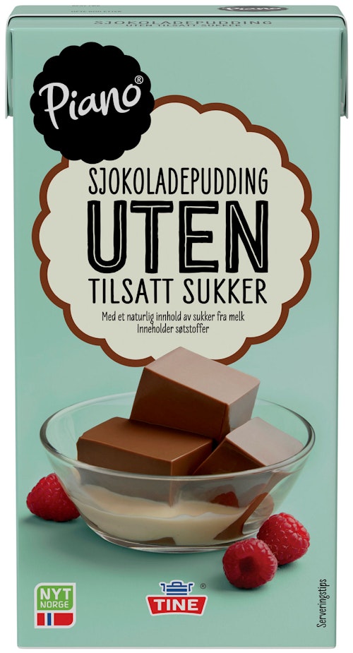 Bilde: © Tine / Kolonial.no Tine Piano Sjokopudding Uten tilsatt sukker, 0,5 l