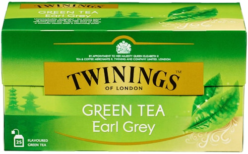 Bilde: © Twinings / Kolonial.no Twinings Grønn Te Earl Grey 25 stk