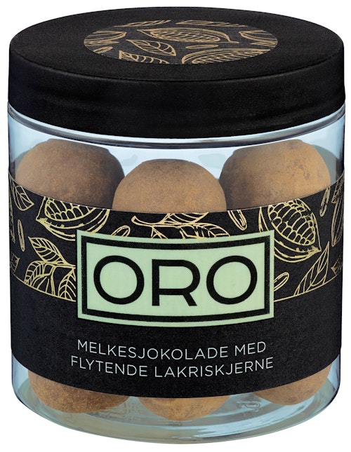 Bilde: © ORO / Kolonial.no ORO Sjokoladekuler Flytende Lakris 140 g