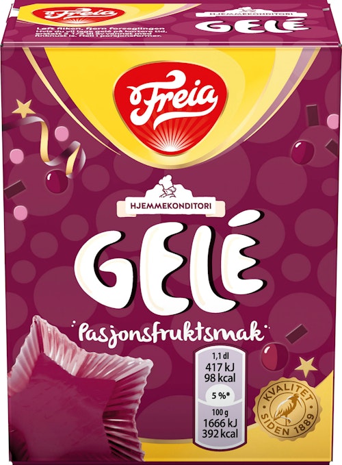Bilde: © Freia / Kolonial.no Freia Pasjonsfruktgelé 125 g