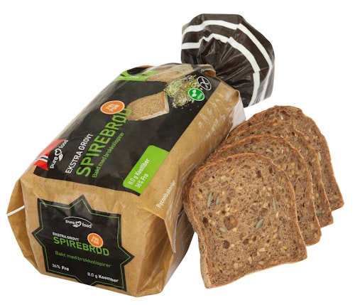 Bilde: © Pure Food / Kolonial.no Pure Food Spire Brød Skåret, Glutenfri, Fryst, 500 g