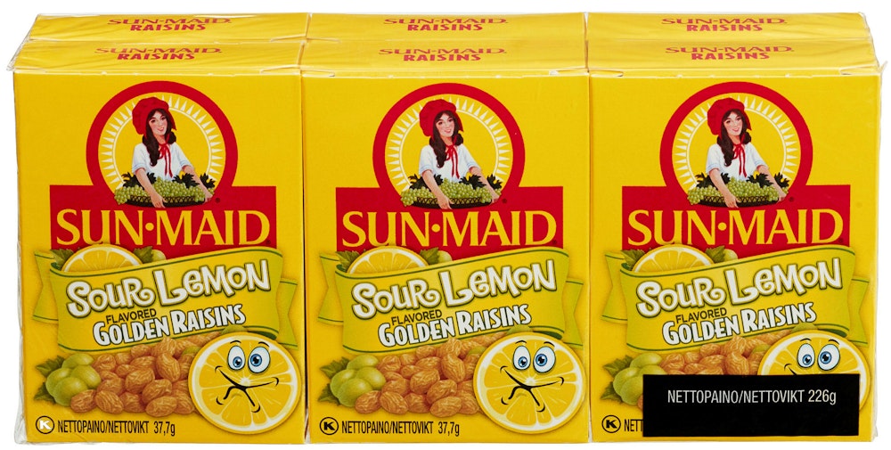 Sun·Maid Rosiner Sour Lemon 6pk 6 x 37,7g