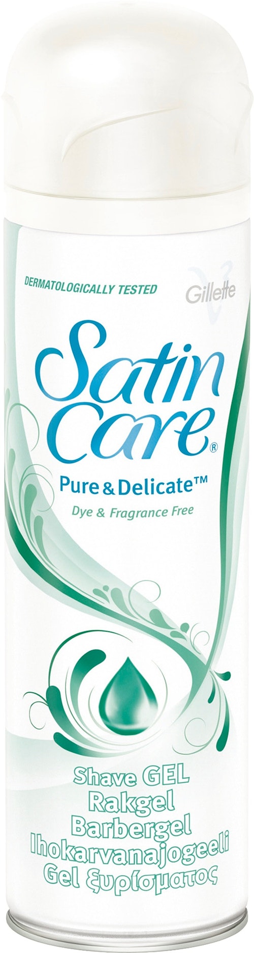 Bilde: © Gillette / Kolonial.no Gillette Satincare Pure & Delicate 200 ml