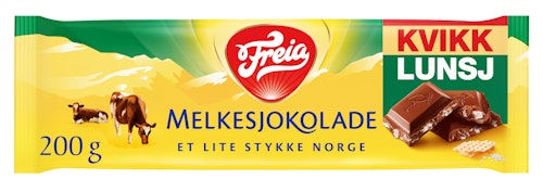 Bilde: © Freia / Oda Freia Kvikk Lunsj Melkesjokolade 200 g