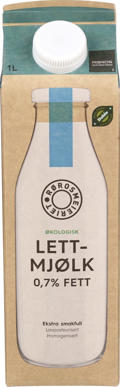 Bilde: © Rørosmeieriet / Oda Rørosmeieriet Rørosmjølk Økologisk 0,7% Fett