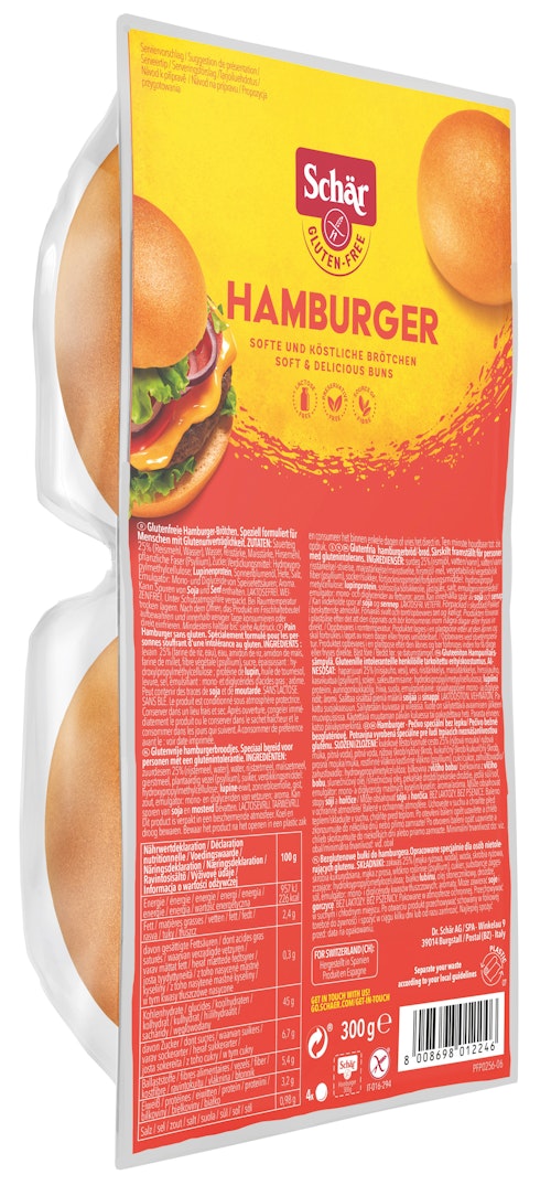 Bilde: © Schär / Oda Schär Hamburgerbrød Glutenfri, 300 g