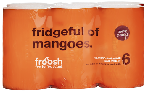 Bilde: © Froosh / Kolonial.no Froosh Smoothie Mango & Appelsin 6 x 150ml, 900 ml