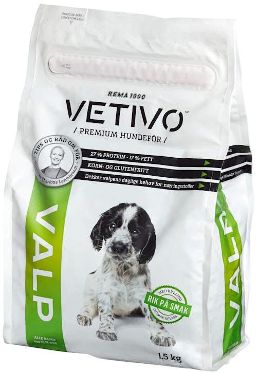 Bilde: © Vetivo / Kolonial.no Vetivo Hundefôr Valp 1,5 kg