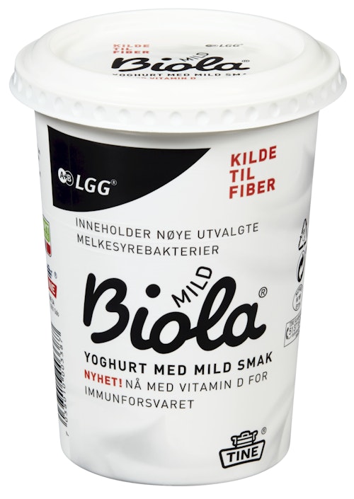 Bilde: © Tine / Kolonial.no Tine Biola Yoghurt Mild Med Fiber 500 g