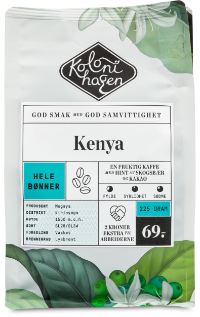 Bilde: © Kolonihagen / Kolonial.no Kolonihagen Kaffe fra Kenya Hele bønner, 225 g