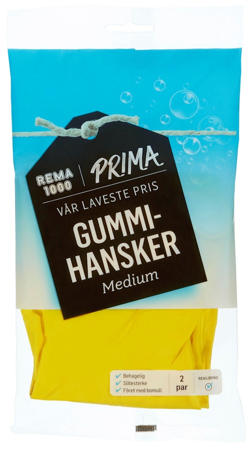 Bilde: © Prima / Oda Prima Gummihansker Medium, 2 par