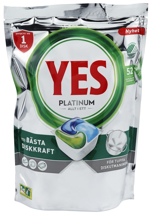 Bilde: © Yes / Oda Yes Maskinoppvask Tabletter Platinum Alt i Ett 52 stk